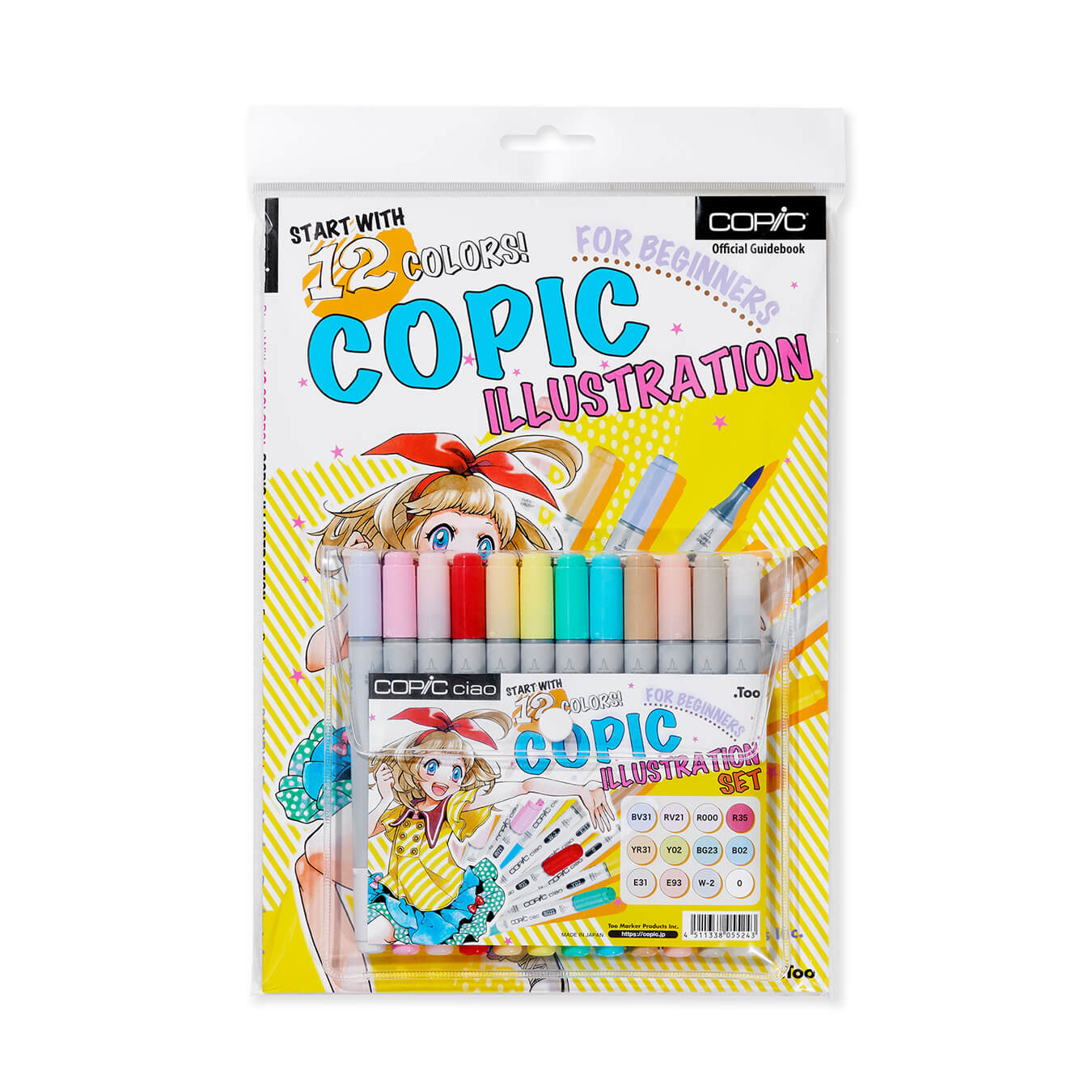 Copic Ciao 12 colors set with the book