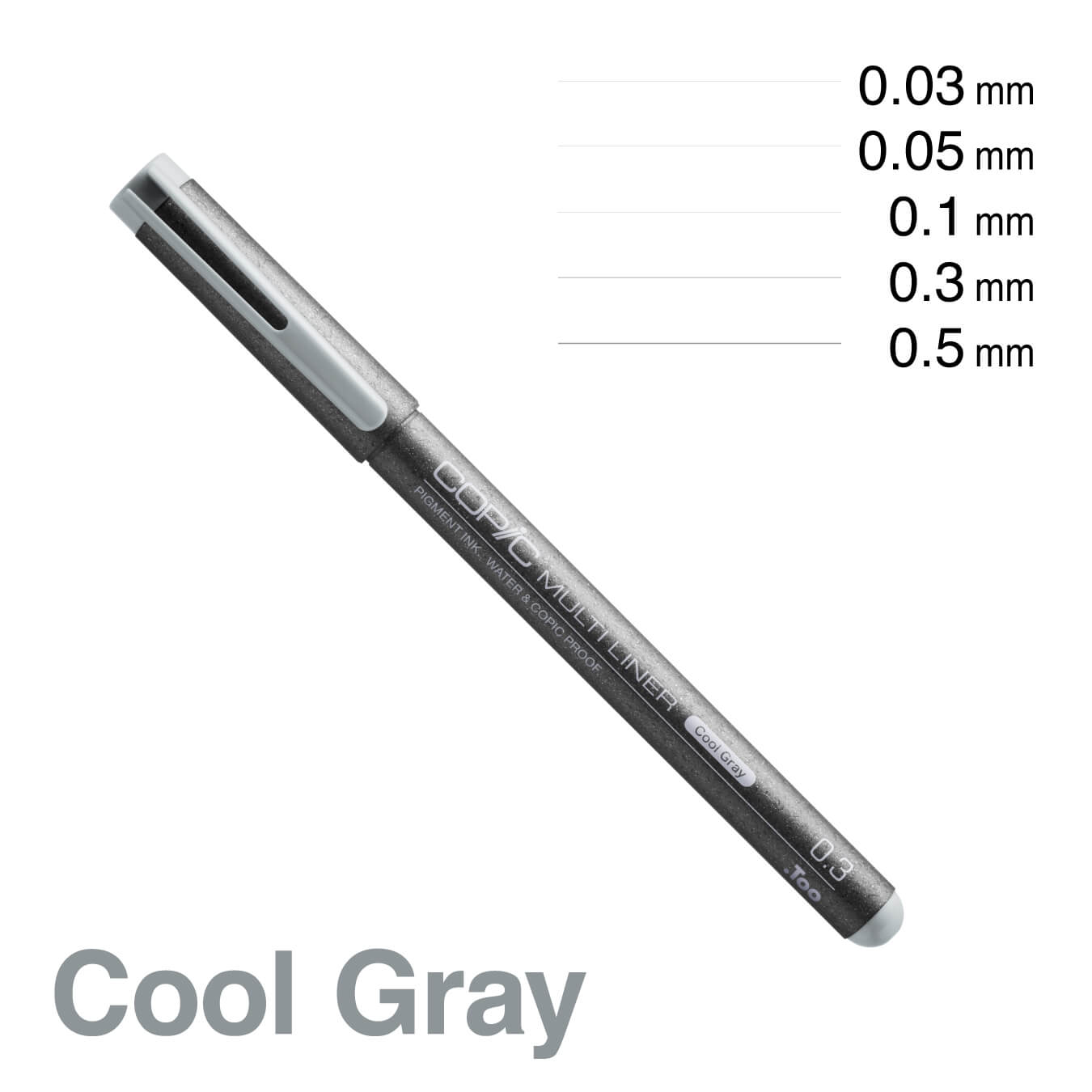 COPIC MULTILINER 0,1mm grau Pigmenttuschestift Skizzieren Vorzeichnen wasserfest 